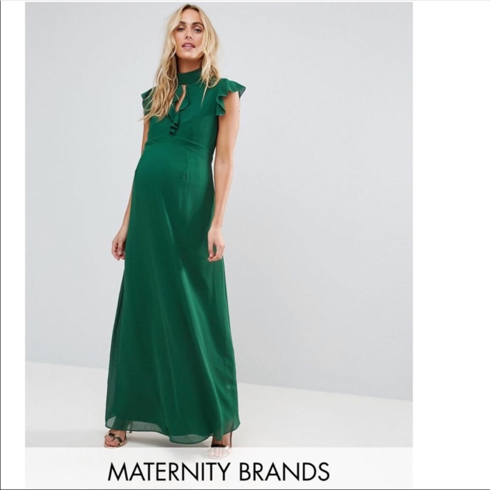 NWT! ASOS Maternity flutter sleeve maxi dress